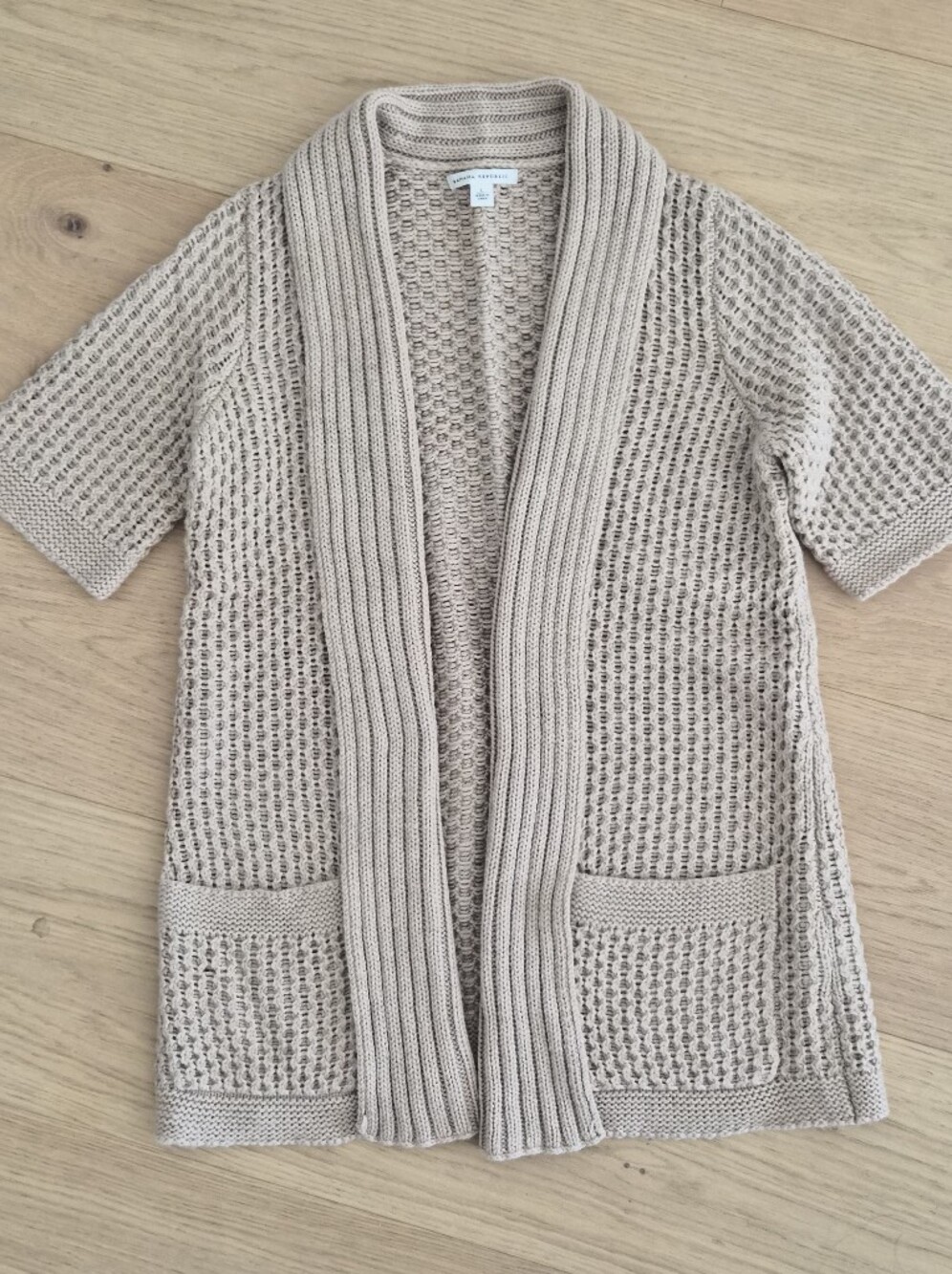 Banana Republic Open-Weave Knit Short-Sleeve Cardigan